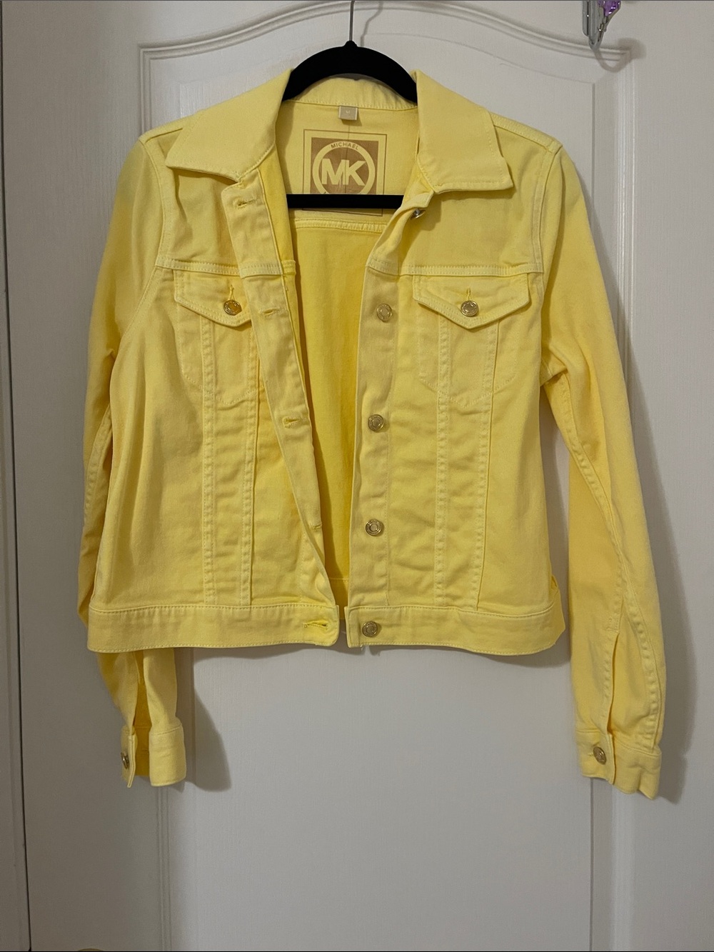 Michael Kors yellow jean jacket size medium NWOT